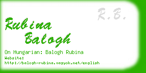 rubina balogh business card
